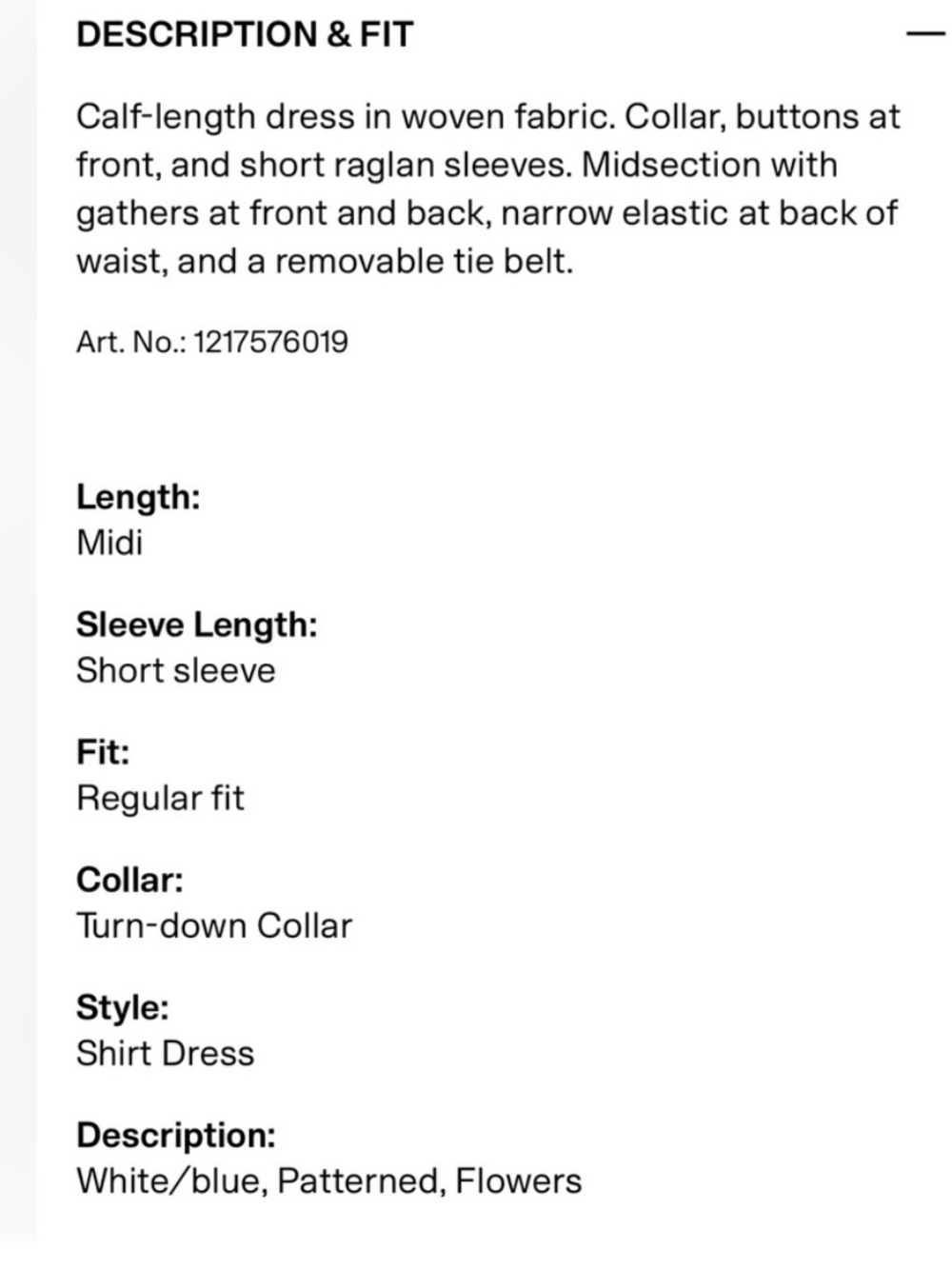 H&M White and Blue Printed Midi Dress - Picture 12 of 13